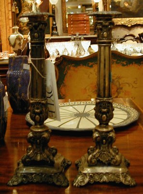Lot 435 - Pair of Continental Silver Columnar...