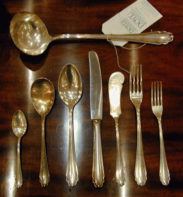 Lot 439 - Continental Silver Flatware Service...