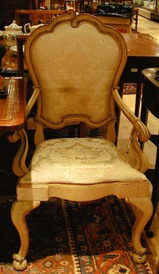 Lot 475 - Group of Seven Rococo Style Ivory Painted Wood...