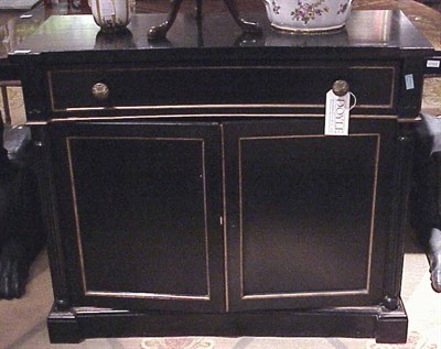 Lot 144 - Regency Style Ebonized Wood Side Cabinet