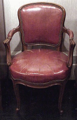 Lot 155 - Four Louis XV Style Fruitwood Armchairs