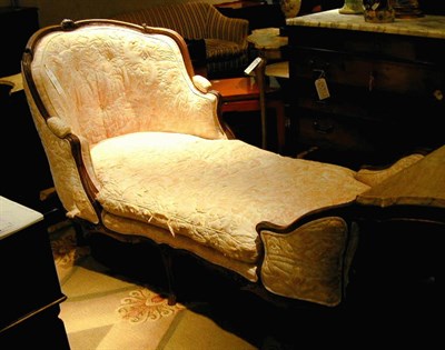 Lot 104 - Louis XV Style Fruitwood Settee and Wing Chair