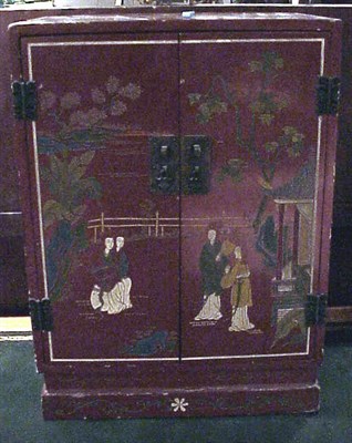Lot 122 - Chinese Red Lacquered Side Cabinet