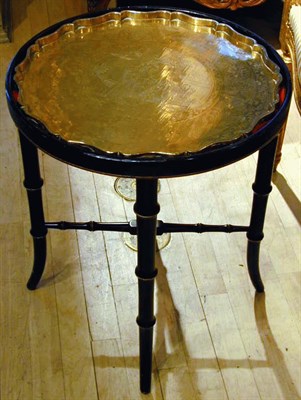 Lot 126 - Regency Style Faux Bamboo and Brass Tray Table