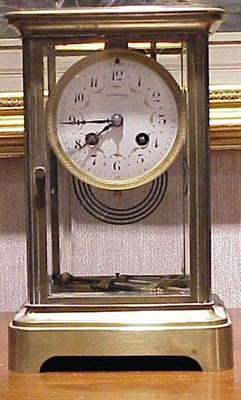 Lot 129 - Mercury Pendulum Gilt-Brass and Glass Clock