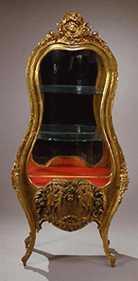 Lot 525 - Rococo Style Gilt Carved Wood Vitrine With a...