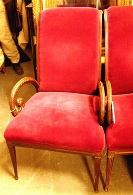 Lot 556 - Pair of Regency Style Mahogany Armchairs Each...