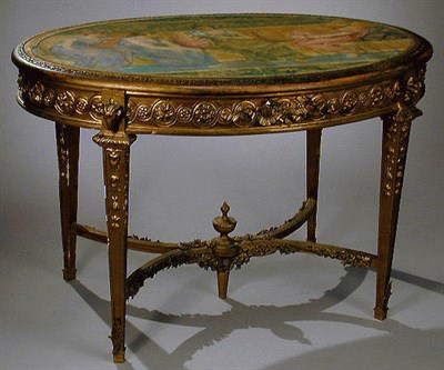 Lot 602 - Louis XV Style Gilt Carved Wood Center Table...