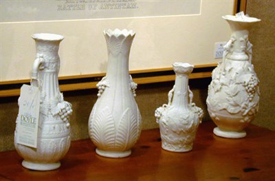 Lot 241 - Group of Four Parian Vases Comprising one...