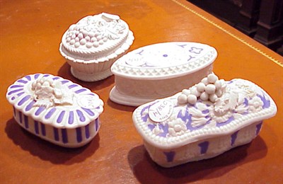 Lot 213 - Group of Four Parian Boxes