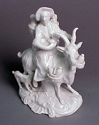 Lot 431 - Two Derby Monochrome White Porcelain Figures