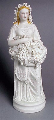 Lot 280 - Group of Three Parian Polychrome Figures