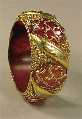 Lot 405 - Bakelite and Metal Laminate Bracelet With...