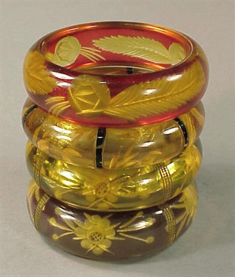 Lot 468 - Group of Four Bakelite Reverse Carved...
