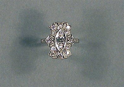 Lot 365 - Diamond Dinner Ring Platinum, the slightly...