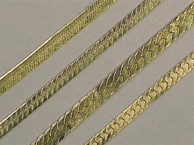 Lot 176 - Four Gold Necklaces 14 kt. yellow gold, each a...