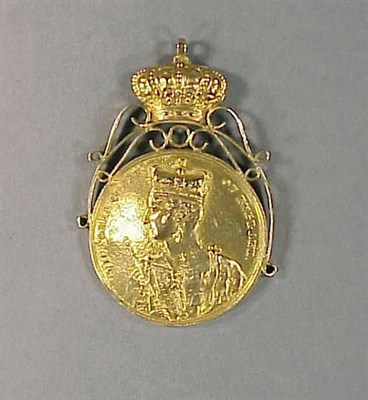Lot 335 - Gold Commemorative Medal 14 kt. yellow gold,...