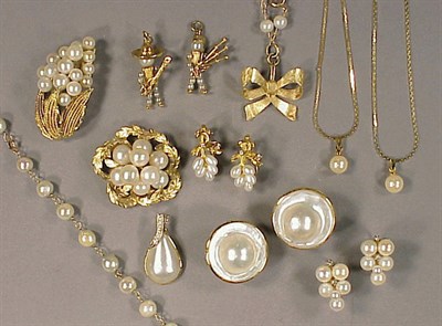 Lot 175 - Lot of Assorted Cultured Pearl Jewelry 14 kt....