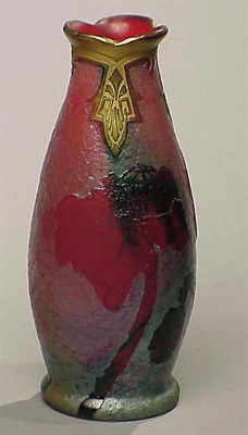 Lot 301 - Indiana Cameo Glass Vase Of tall ovoid form,...