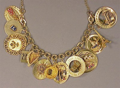 Lot 179 - Gold Charm Bracelet 14 kt. yellow gold, the...