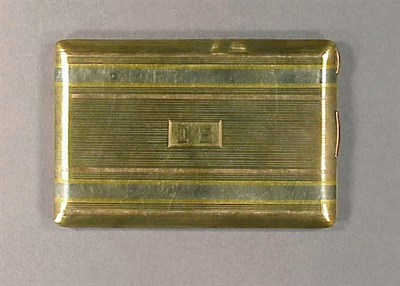 Lot 338 - Three Tone Gold Cigarette Case 14 kt. yellow,...