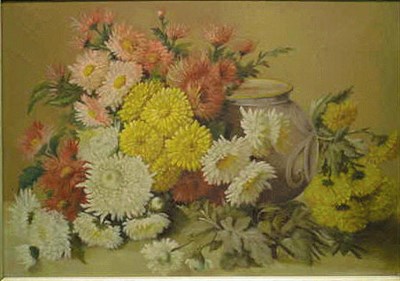 Lot 34 - Attributed to Helen Hoffman FLORAL STILL LIFE...