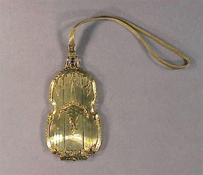 Lot 336 - Gold Compact 14 kt. yellow gold, of cartouche...