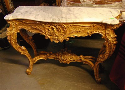 Lot 542 - Louis XV Style Gilt Carved Wood Console The...