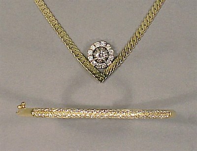 Lot 178 - Gold and Diamond Bracelet and Necklace The 14...
