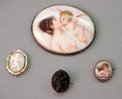 Lot 13 - Group of Four Antique Angel Theme Medallions...
