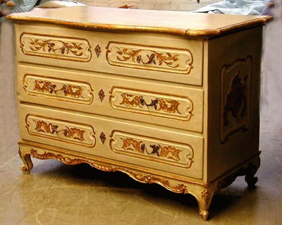 Lot 338 - Louis XV Style Painted Commode