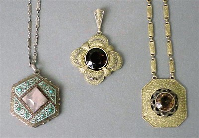 Lot 124 - Group of Three Theodor Fahrner Pendant...