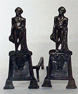 Lot 364 - Pair of Brass George Washington Andirons Late...