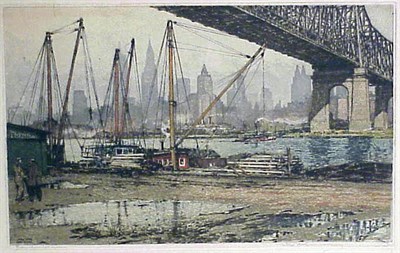 Lot 106 - Luigi Kasimir QUEENSBOROUGH BRIDGE Color...