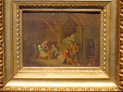 Lot 80A - Victor Einz THE FIVE SENSES, AFTER OSTADE Oil...
