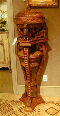Lot 209 - Pair of Egyptian Revival Mahogany Urns on Stands