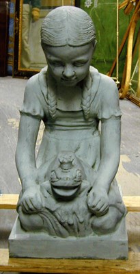 Lot 219 - Composition Sculpture of a Kneeling Girl