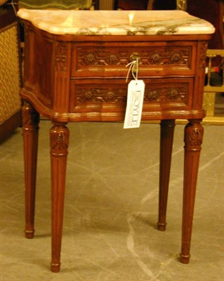 Lot 116 - Pair of Regency Style Marble Top Mahogany Side...