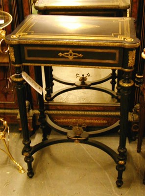 Lot 103 - Napoleon III Brass Inlaid Ebonized Side Table