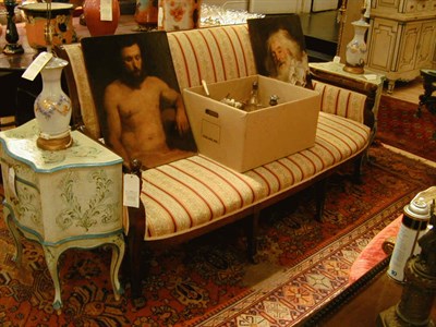 Lot 522 - Empire Style Mahogany Upholstered Settee