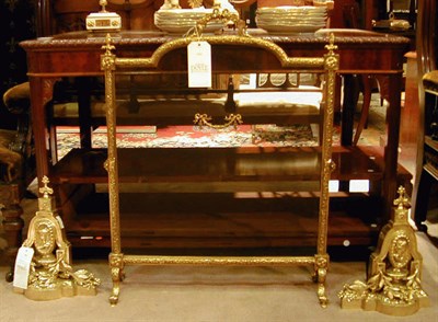Lot 493 - Pair of Napoleon III Bronze Chenets and a Fire...