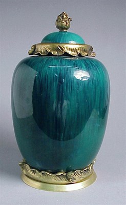 Lot 442 - Pair of Sevres Style Emerald Glazed Porcelain...