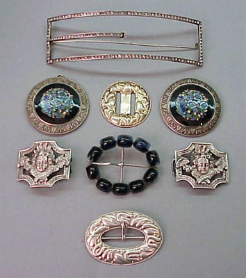 Lot 7 - Group of Antique Buckles Most sterling silver,...