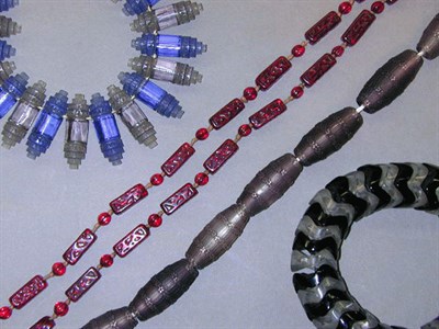 Lot 82 - Group of Art Deco Glass Jewelry Some possibly...