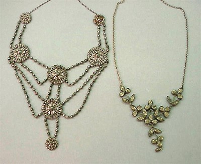 Lot 4 - Two Victorian Necklaces The first a cut steel...