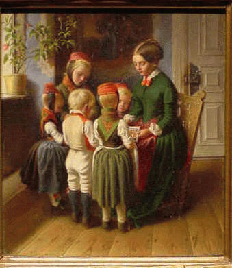 Lot 45 - German School 19th Century STORY HOUR Oil on...