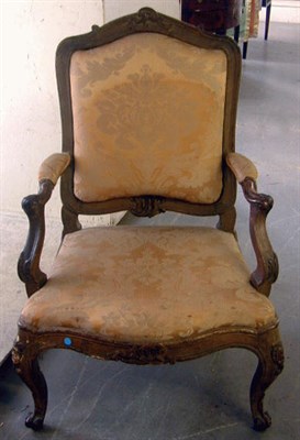 Lot 388 - Louis XV Gray Painted Fauteuil Mid 18th...