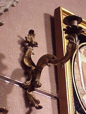 Lot 185 - Pair of Rococo Style Bronze Single-Light Sconces