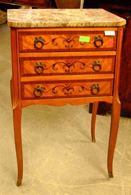 Lot 133 - Louis XV Style Marble Top Satinwood Side Table