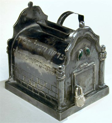 Lot 334 - Continental Silver Charity Box In the form of...